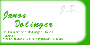 janos dolinger business card